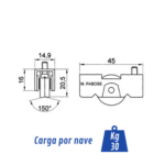 Rueda Serie 50 Fija en Bolas | Capacidad 30 kg para Aluminio