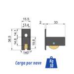 Rodamiento sistema 5020 latón con guía